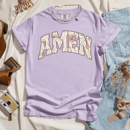 Amen Soft Floral Varsity Tee