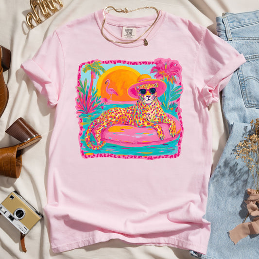 Bright Preppy Retro Leopard Tee
