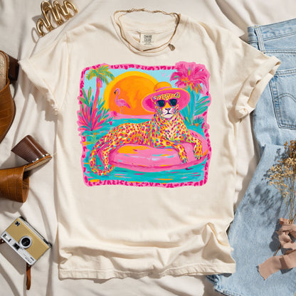 Bright Preppy Retro Leopard Tee