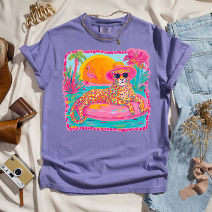 Bright Preppy Retro Leopard Tee