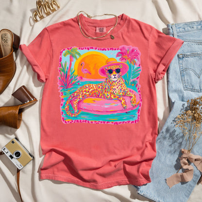 Bright Preppy Retro Leopard Tee
