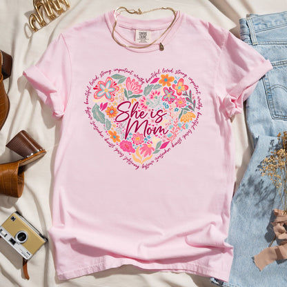 She is Mom - Appreciation Word Art Tee