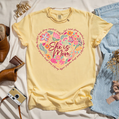 She is Mom - Appreciation Word Art Tee