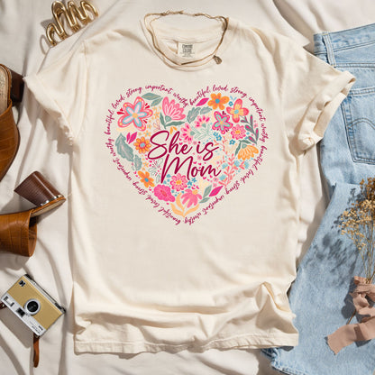 She is Mom - Appreciation Word Art Tee