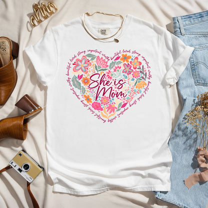 She is Mom - Appreciation Word Art Tee