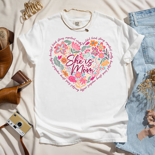 She is Mom - Appreciation Word Art Tee