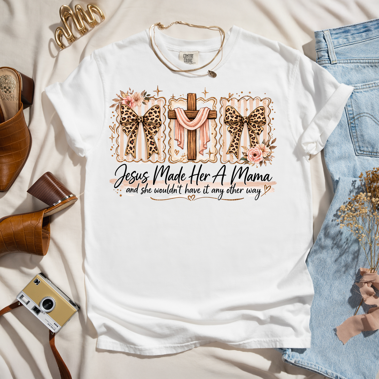 Jesus Made Her A Mama - Coquette Tee