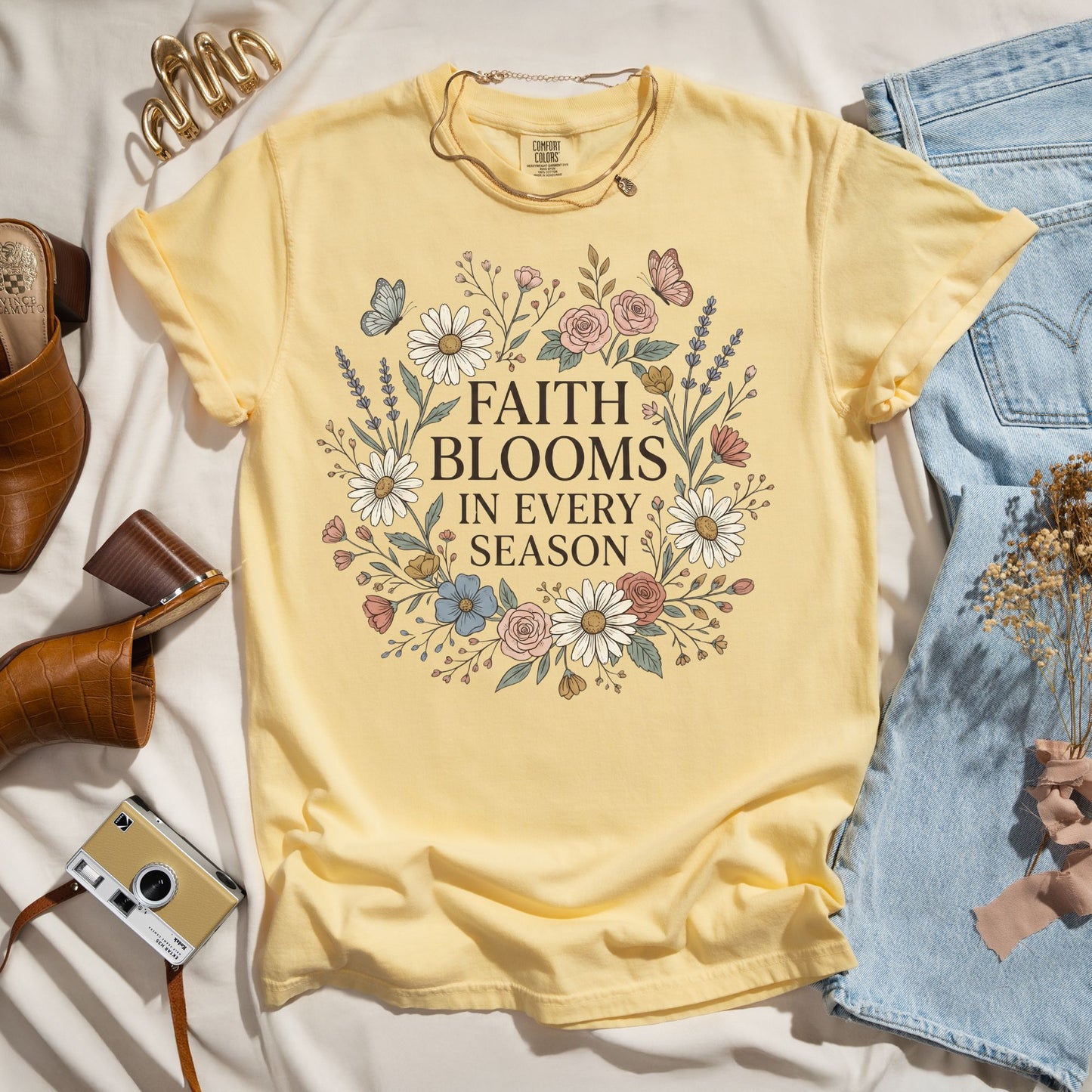 Faith Blooms In Every Season - Christian Tee