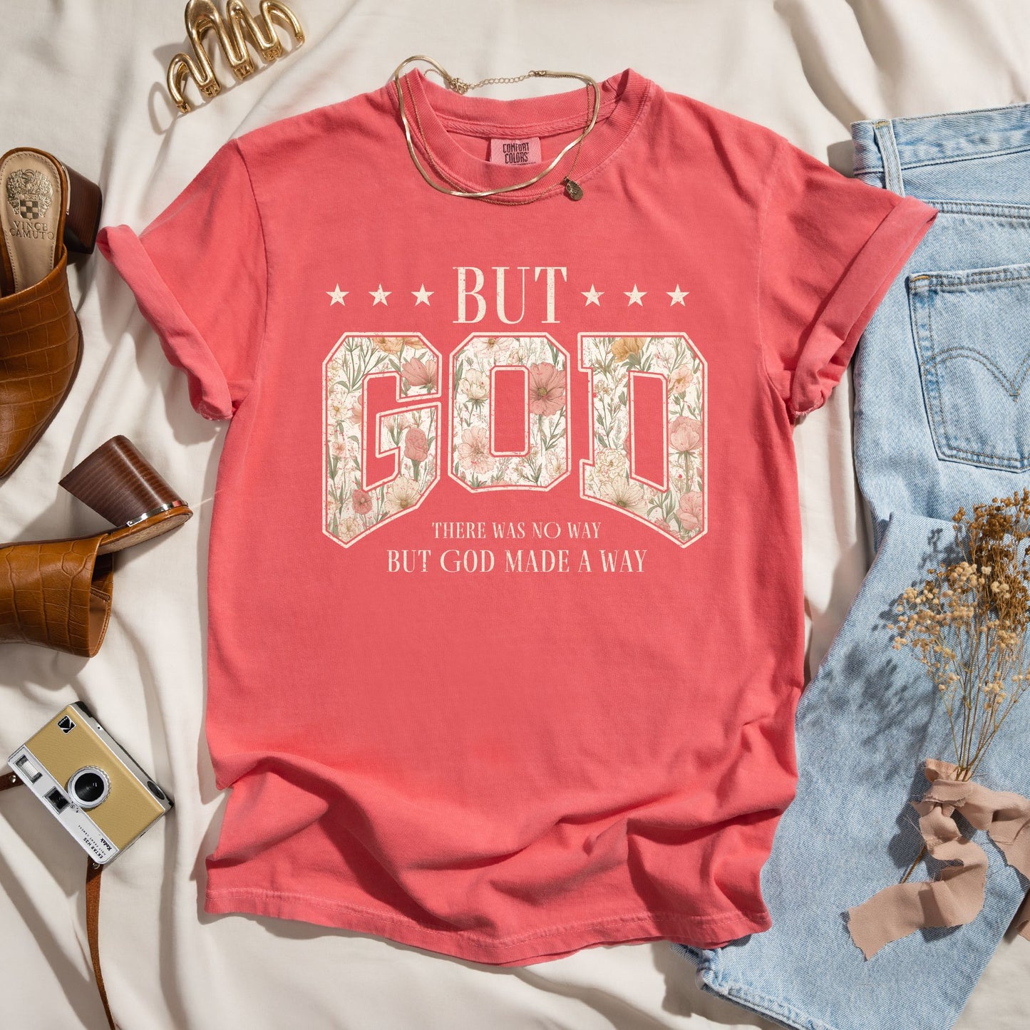 But God - Floral Christian Tee